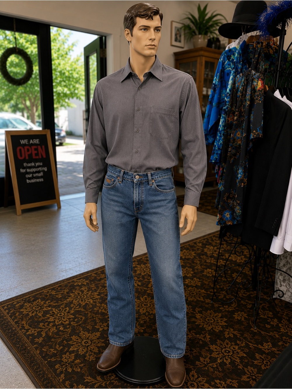 Wrangler Men's Relaxed Fit Blue Jeans